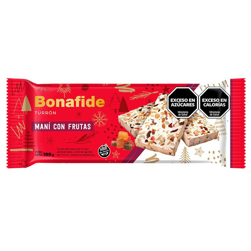 Turrón Bonafide Frutas x 80 gr