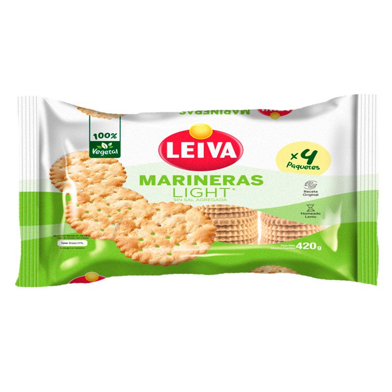Galletas Leiva Marinera Cuatripack Light x 420 gr