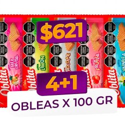                           包裝 4+1 Oblita 威化餅 x 100 克
                        