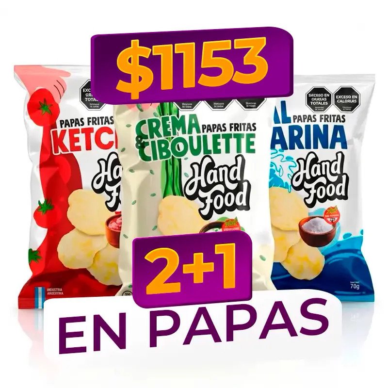 Pack 2+1 Papas Handfood